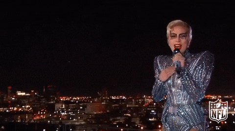 Lady Gaga Singing GIF by NFL - Find & Share on GIPHY