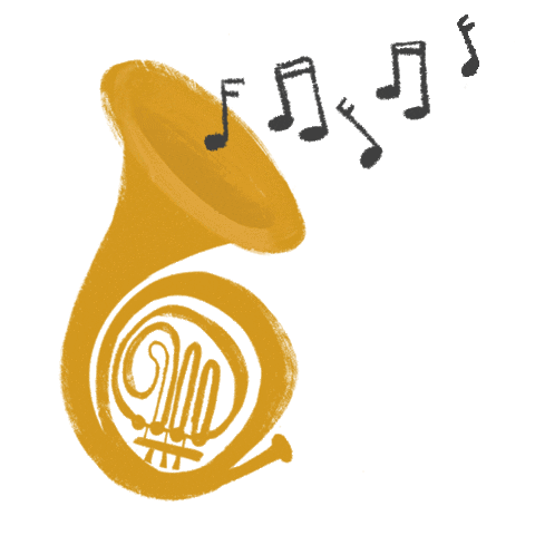 French Horn Sticker by Sarah Kurpiel