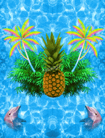summer dolphin pineapple