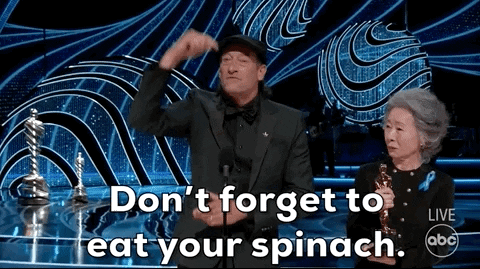 Oscar spinach GIF from the Oscars - search and share on GIPHY