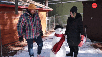 High Five Snowman GIF by BuzzFeed