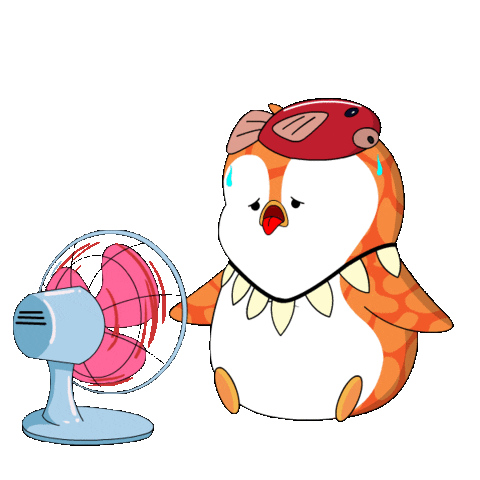 Sweating 90 Degrees Sticker by Pudgy Penguins