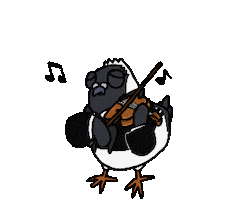 Piano Pigeon Sticker