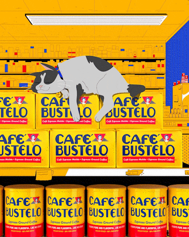 Coffee Time Cat GIF by Café Bustelo