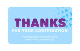 Thanks Diolch Sticker by Council for Wales of Voluntary Youth Services