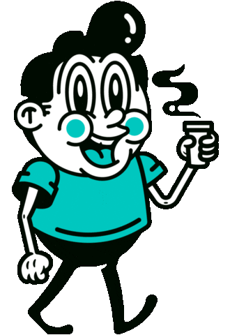 Happy Coffee Sticker by Mike Stretch