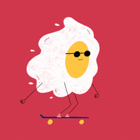 skating fried egg GIF by carmelacaldart