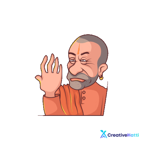 Yogi Adityanath India Sticker by Creative Hatti for iOS & Android | GIPHY