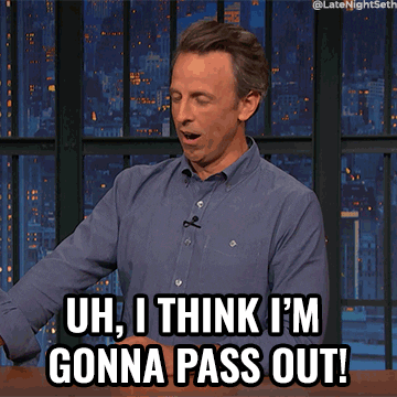 Pass Out Oh No GIF by Late Night with Seth Meyers