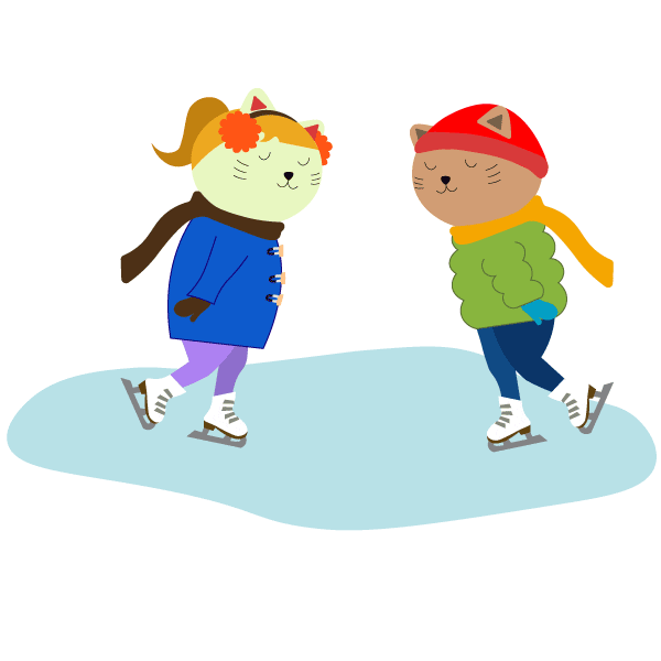 Ice Skating Kiss Sticker by KitNipBox