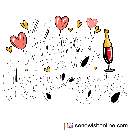 Happy Anniversary Sticker Sticker by sendwishonline.com