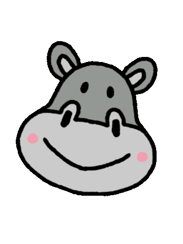 Hippo Cute Animal Sticker