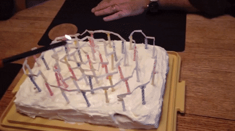 happy birthday, fire, cake, yeah, party animated GIF | PopKey on Make a GIF
