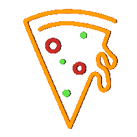pizza neon Sticker by Alex Latte