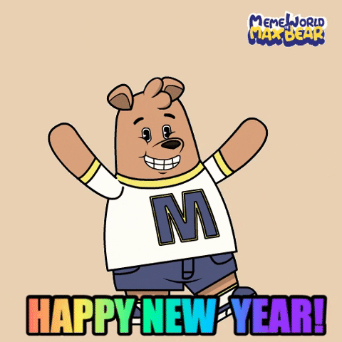 New Year Party GIF by Meme World of Max Bear