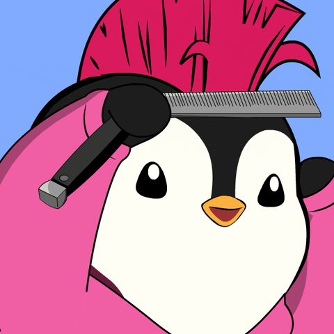 Hair Grooming GIF by Pudgy Penguins