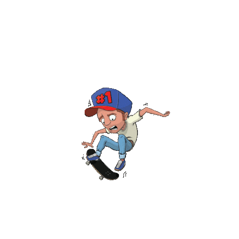 Stickman Enjoy Skating A Course GIF