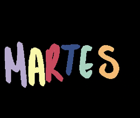 Word MARTES. Tuesday In Spanish. Vector Decorative Object For