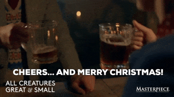 Merry Christmas Cheers GIF by MASTERPIECE | PBS