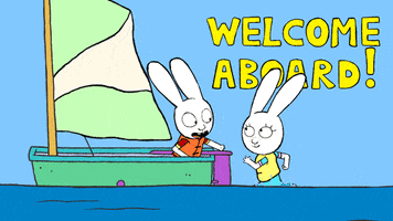 Champion Welcome Aboard GIF by Simon Super Rabbit