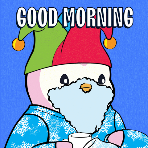 Good Morning Hello GIF by Pudgy Penguins