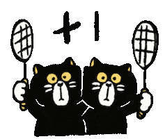 Cat Badminton Sticker