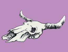 danniss79 purple blinking cow skull GIF