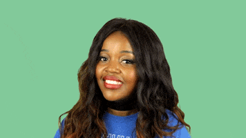 Celebrity gif. Musician Tkay Maidza raises her eyebrows and shakes her head at us as she shakes a hand back and forth under her chin as if to say, “Cut it out.”
