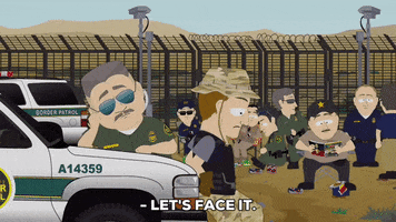tired border patrol GIF by South Park 