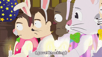 easter bunnies suit GIF by South Park 