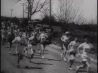 Animated gif of people running a race.