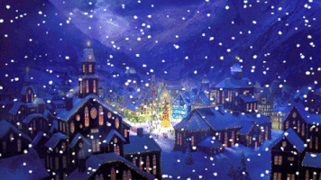 ricomon35 snowy city xmas GIF