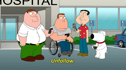 Unfollowed Glenn Quagmire GIF by Family Guy