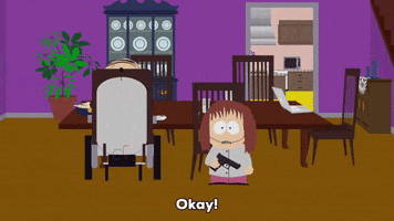 gun chair GIF by South Park 