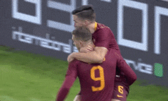 jumping group hug GIF by AS Roma