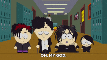 goth kids shouting GIF by South Park 