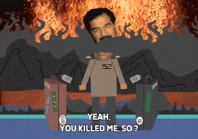 bored saddam hussein GIF by South Park 