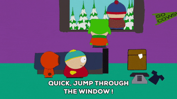 eric cartman jump GIF by South Park 