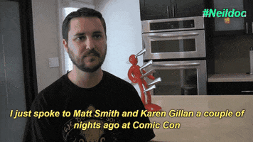 neilgaimandreamdangerously matt smith comic con karen gillan neil gaiman GIF