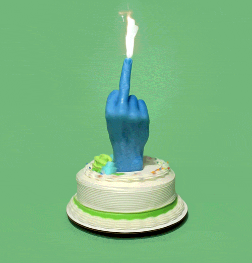 Happy Birthday Middle Finger GIF by Birthday Bot