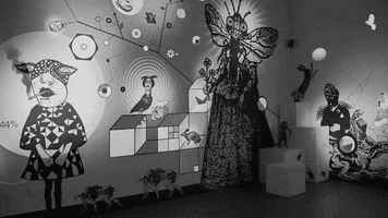 mecaniques-discursives video print installation mapping GIF