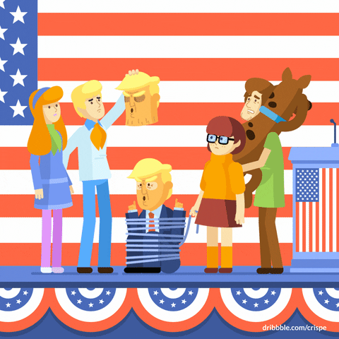 Donald Trump Cartoon GIF by Crispe