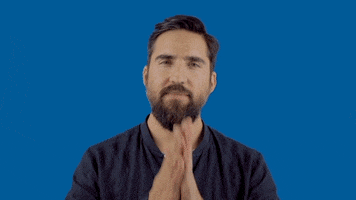 Celebrity gif. Jimmy Lavelle looks at us with earnest eyes, nodding his head, and holding his hands up in a prayer position.