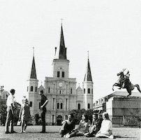 black and white vintage GIF by Loyola University New Orleans, Monroe Library, Special Collections & Archives