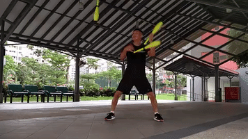 jimmyjuggler juggling clubs juggler chops GIF