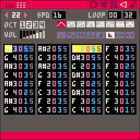 fabean pico-8 sound effect editor GIF