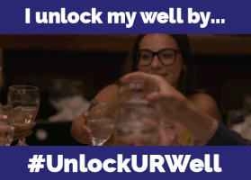 unlockurwell friends cheers drinks dinner GIF
