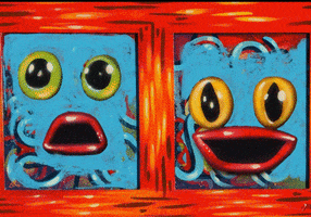 #Youvebeengoogled #Mikepan2So #Art #Painting #Acrylicpainting #Cartoonsurrealism #Quardriptych #Goog GIF by mikepan2so