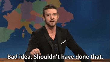 Justin Timberlake Bad Idea GIF by reactionseditor - Find & Share on GIPHY
