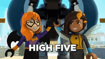 high five dc super hero girls GIF by LEGO